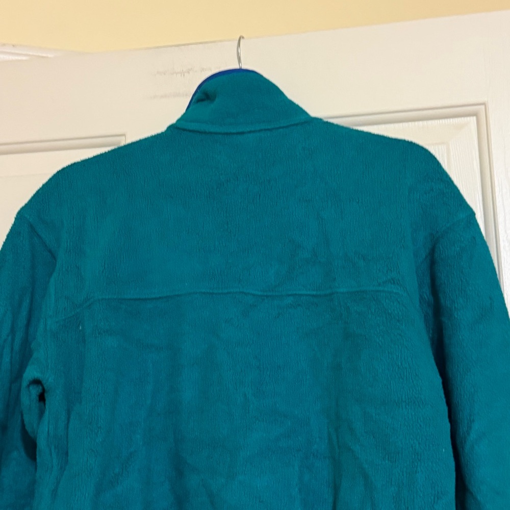Vintage LL Bean Womens Teal Aqua Full Zip Fleece Jacket Small Medium S M - Picture 8 of 12